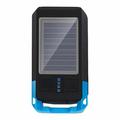 BG-1706 USB+Solar genopladelige cykellygter vandtæt 6 lystilstande cykel dobbelt forlygte med hornalarm - blå