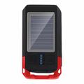 BG-1706 USB+Solar genopladelige cykellygter vandtæt 6 lystilstande cykel dobbelt forlygte med hornalarm - rød