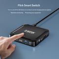 BK-124D 240W bordoplader med udtrækkeligt USB-C-kabel - 2x USB-C, 2x USB-A