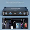 BK-124D 240W bordoplader med udtrækkeligt USB-C-kabel - 2x USB-C, 2x USB-A