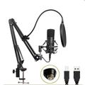 BM-700 Mikrofon m justerbar arm og popfilter til podcasts og streaming - USB-A