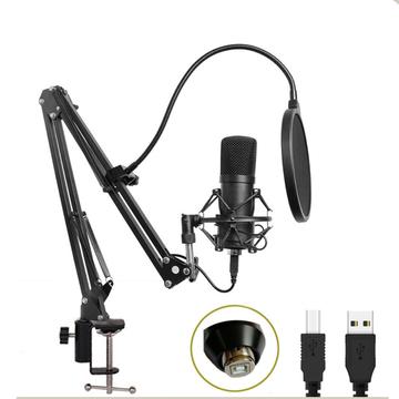 BM-700 Mikrofon m justerbar arm og popfilter til podcasts og streaming - USB-A