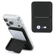 BMW M Carbon Metal Logos MagSafe-tegnebog med kortholder - Sort