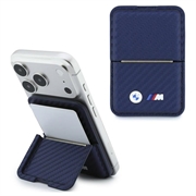 BMW M Carbon Metal Logos MagSafe-tegnebog med kortholder - marineblå
