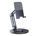 BONERUY L06X Smartphone-/tabletstativ i aluminium - 360 drejeligt, sammenklappeligt, flere vinkler