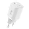 BUDI AC020EW GaN hurtig USB-C oplader 45W - hvid