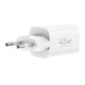 BUDI AC020EW GaN hurtig USB-C oplader 45W - hvid