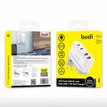 BUDI AC326TQEW Multiport 40W oplader med 2x USB-C/USB-A - Hvid