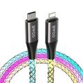 BWOO RGB flettet USB-C/Lightning-kabel - 1m, 27W