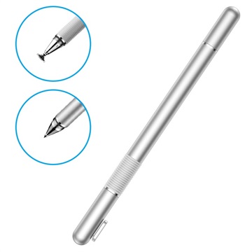 Baseus 2-i-1 Kapacitiv Touchscreen Stylus Pen og Kuglepen - Sølv
