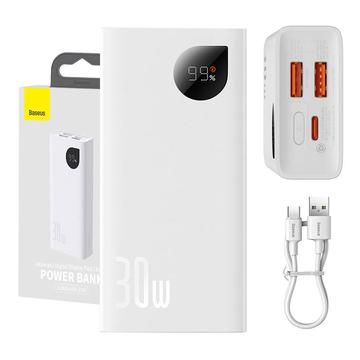 Baseus Adaman2 Digital Display Power Bank 10000mAh - 2xUSB, USB-C, 30W - Hvid