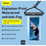 Baseus AquaGlide BS-PC030 vandtæt telefonetui - IPX8 - 7.2" - sort / gennemsigtig