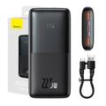 Baseus Bipow Pro Digital Display Fast Charge Power Bank 10000mAh/22.5W - 2xUSB, USB-C - Sort