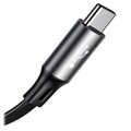 Baseus 3-i-1 Indtrækbar USB-kabel - 1.2m