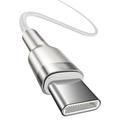 Baseus Cafule Metal Series USB-C/USB-C-kabel med nylonfletning - 100W - 2m - hvid