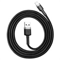 Baseus Cafule USB 2.0 / Lightning Kabel - 1m - Sort / Grå