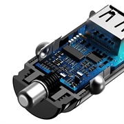 Baseus cirkulær 2xUSB QC3.0 5A 30W biloplader CCALL-YD01 - sort