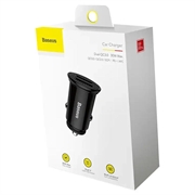 Baseus cirkulær 2xUSB QC3.0 5A 30W biloplader CCALL-YD01 - sort
