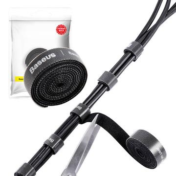 Baseus farverig cirkel velcro kabelstrop - 1 m - sort