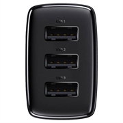 Baseus Compact Quick Charger CCXJ020101, 3x USB, 17W - Sort