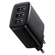 Baseus Compact Quick Charger CCXJ020101, 3x USB, 17W - Sort
