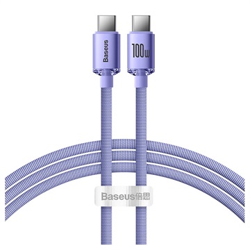 Baseus Crystal Shine USB-C / USB-C Kabel CAJY000705 - 2m - Lilla