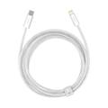 Baseus Dynamic Series nylonflettet USB-C til Lightning-kabel - 20W, 2m - Hvid
