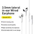 Baseus Encok H17 3.5mm In-Ear-hovedtelefoner med ledning - hvid