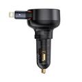 Baseus Enjoyment Pro 55W billader med udtrækkeligt Lightning-kabel - sort
