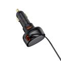 Baseus Enjoyment Pro 55W billader med udtrækkeligt Lightning-kabel - sort
