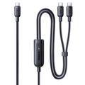Baseus Flash 4 2-i-1 USB-C til dobbelt USB-C hurtigopladerkabel 1.5m/140W - Sort