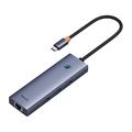 Baseus Flite BS-OH109 4-i-1 USB-C-hub - 3xUSB 3.0, RJ45 Ethernet-port - Rumgrå