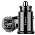 Baseus Grain Mini Smart Dobbelt USB Billader - 3.1A - Sort