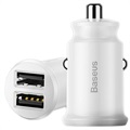 Baseus Grain Mini Smart Dobbelt USB Billader - 3.1A - Hvid