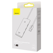 Baseus Lite Series Hub 4in1 WKQX030001 USB til 4x USB 3.0, 25 cm - Sort