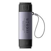 Baseus Lite Series SD/TF-hukommelseskortlæser WKQX060113, USB + USB-C - grå