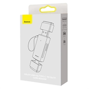 Baseus Lite Series SD/TF-hukommelseskortlæser WKQX060113, USB + USB-C - grå