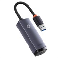 Baseus Lite Series USB-A / Gigabit Ethernet Netværksadapter - Grå