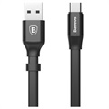 Baseus Nimble Opladnings & Synkroniserings USB-C Kabel CATMBJ-01 - 23cm - Sort