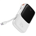 Baseus Qpow Pro Powerbank med USB-C Kabel - 10000mAh - Hvid