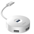 Baseus Round Box 4-port USB 3.0 Hub med MicroUSB Power Supply