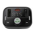 Baseus S-09 Pro Bluetooth FM-sender/biloplader - 18W - Sort