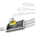 Baseus Silky 3-i-1 USB-C til Lightning, USB-C, MicroUSB hurtigopladerkabel - 100W/1,5m