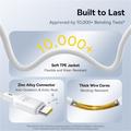 Baseus Silky 3-i-1 USB-C til Lightning, USB-C, MicroUSB hurtigopladerkabel - 100W/1,5m