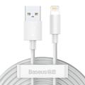 Baseus Simple Wisdom USB-A / Lightning-kabel - 1.5m, 2 Stk. - Hvid