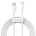 Baseus Simple Wisdom USB-A / MicroUSB-kabel - 1.5m, 2 Stk. - Hvid