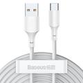 Baseus Simple Wisdom USB-A / USB-C-kabel - 1.5m, 2 Stk. - Hvid