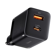 Baseus Super Si Pro Hurtig Oplader 30W - USB-C, USB-A - Sort