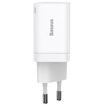 Baseus Super Si Pro Hurtig Oplader 30W - USB-C, USB-A - Hvid
