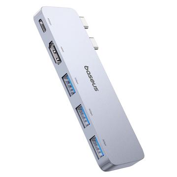 Baseus UltraJoy 5-Port USB-C Hub - HDMI, USB-C, 3x USB-A - Grå